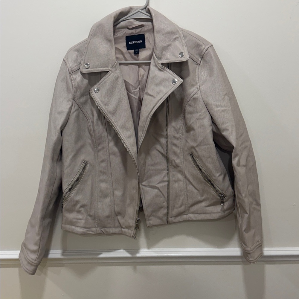 Express Women's Black Leather Moto Jacket